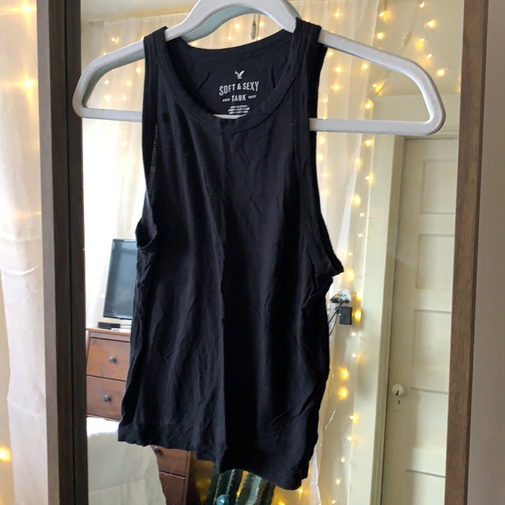 xs black halter tank